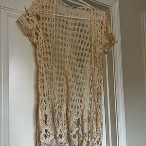 Cream cut out cover up. Worn once.